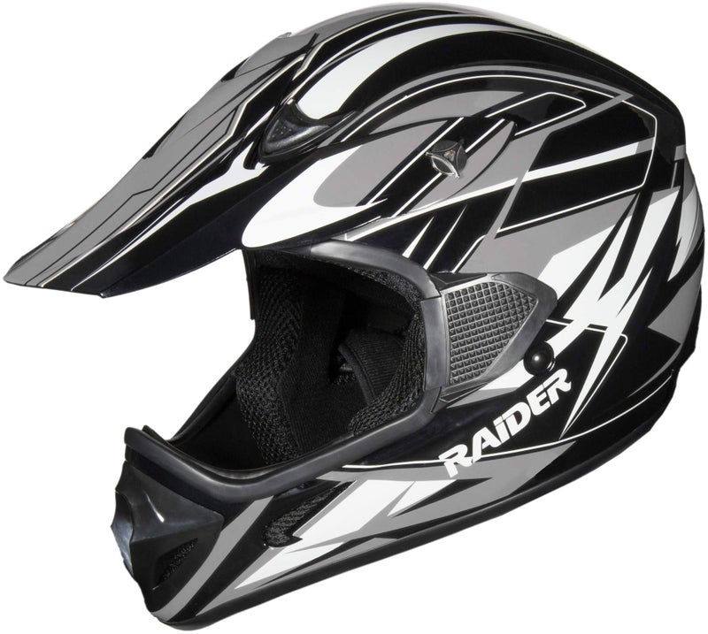 Raider 2121914 RX1 Black/Silver Medium Adult MX Off-Road Helmet - Image 3